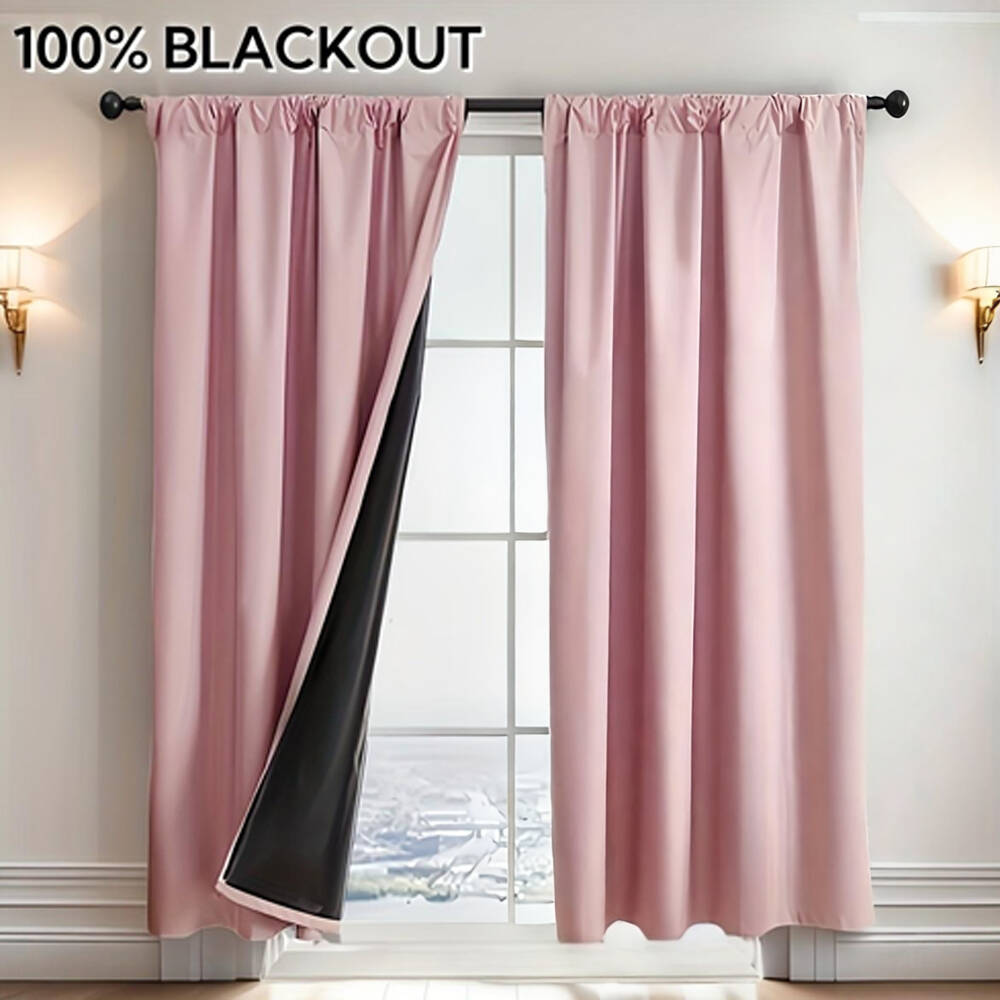 1pc 100% Blackout Curtain with - огляд і ціна Curtain Rods