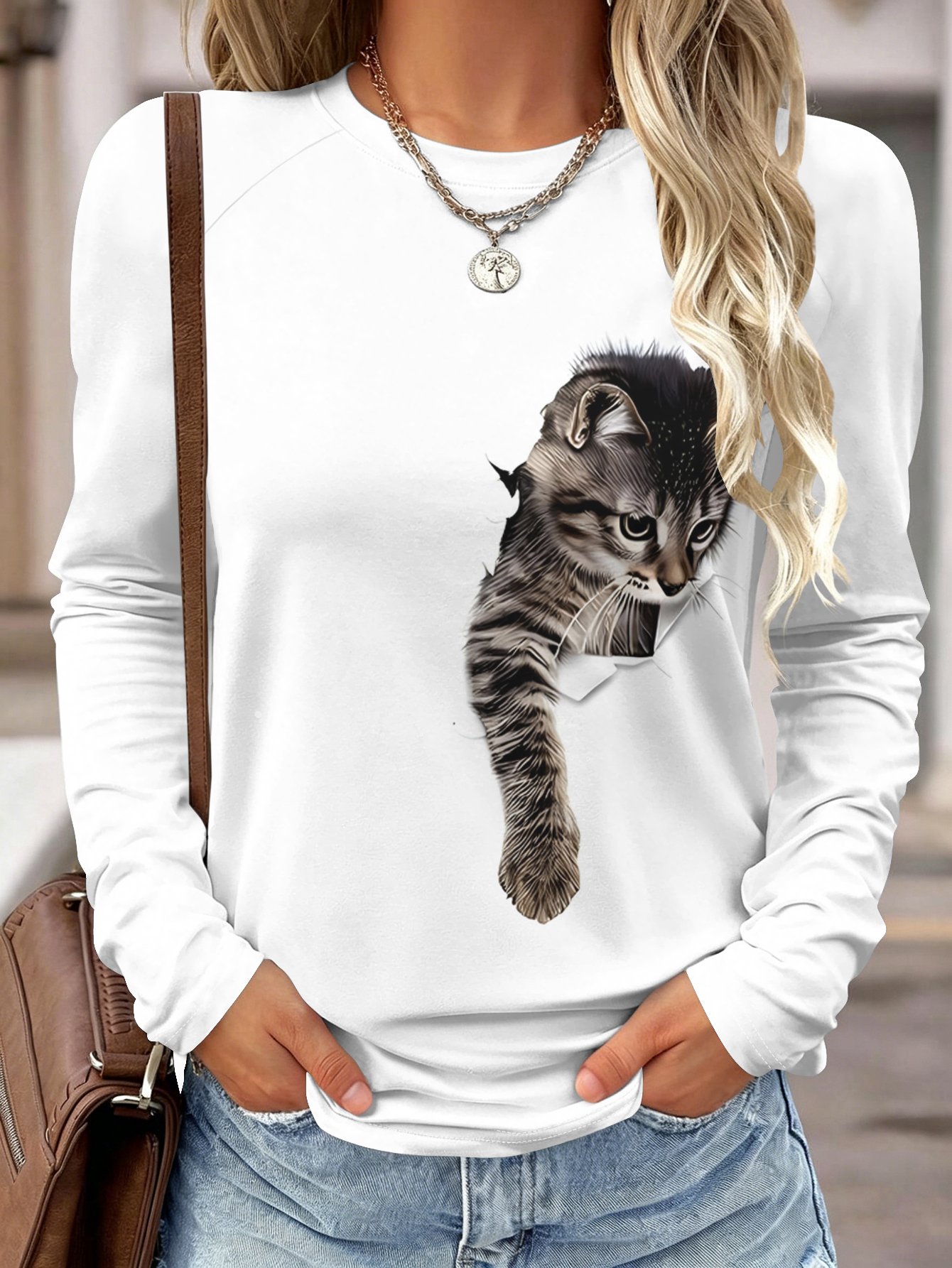 Women Long Sleeve Shirt Pocket - огляд і ціна Wallpaper