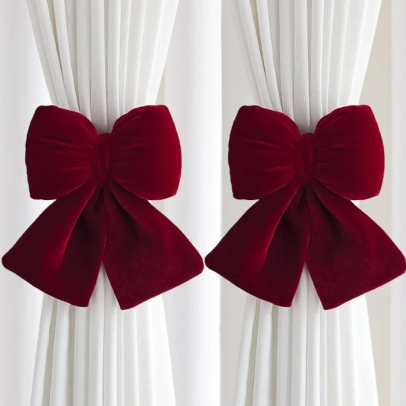 2PCS Burgundy Velvet Curtain T - огляд і ціна Curtain Rods