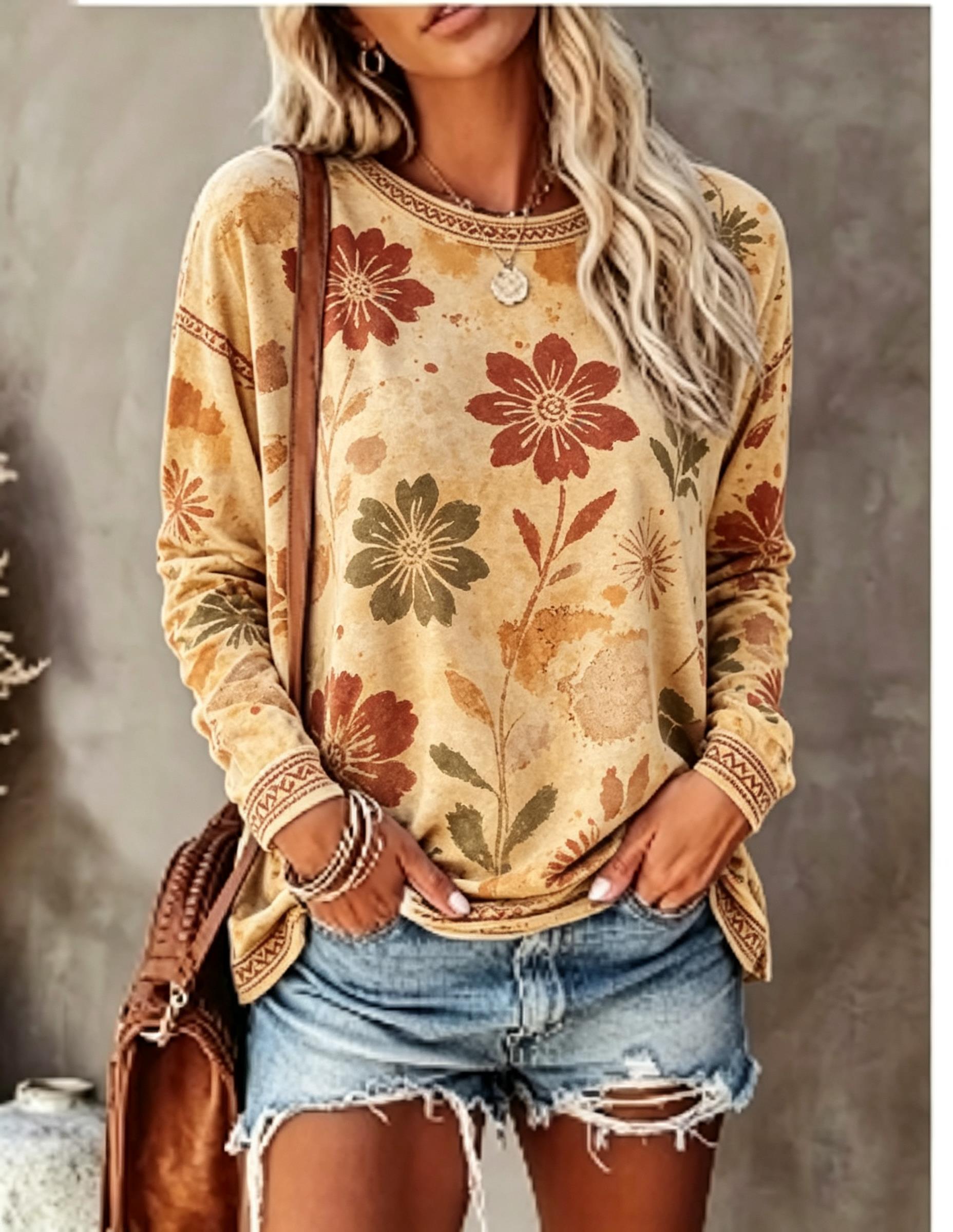 Women Crew Neck Long Sleeve T‑ - огляд і ціна Wallpaper