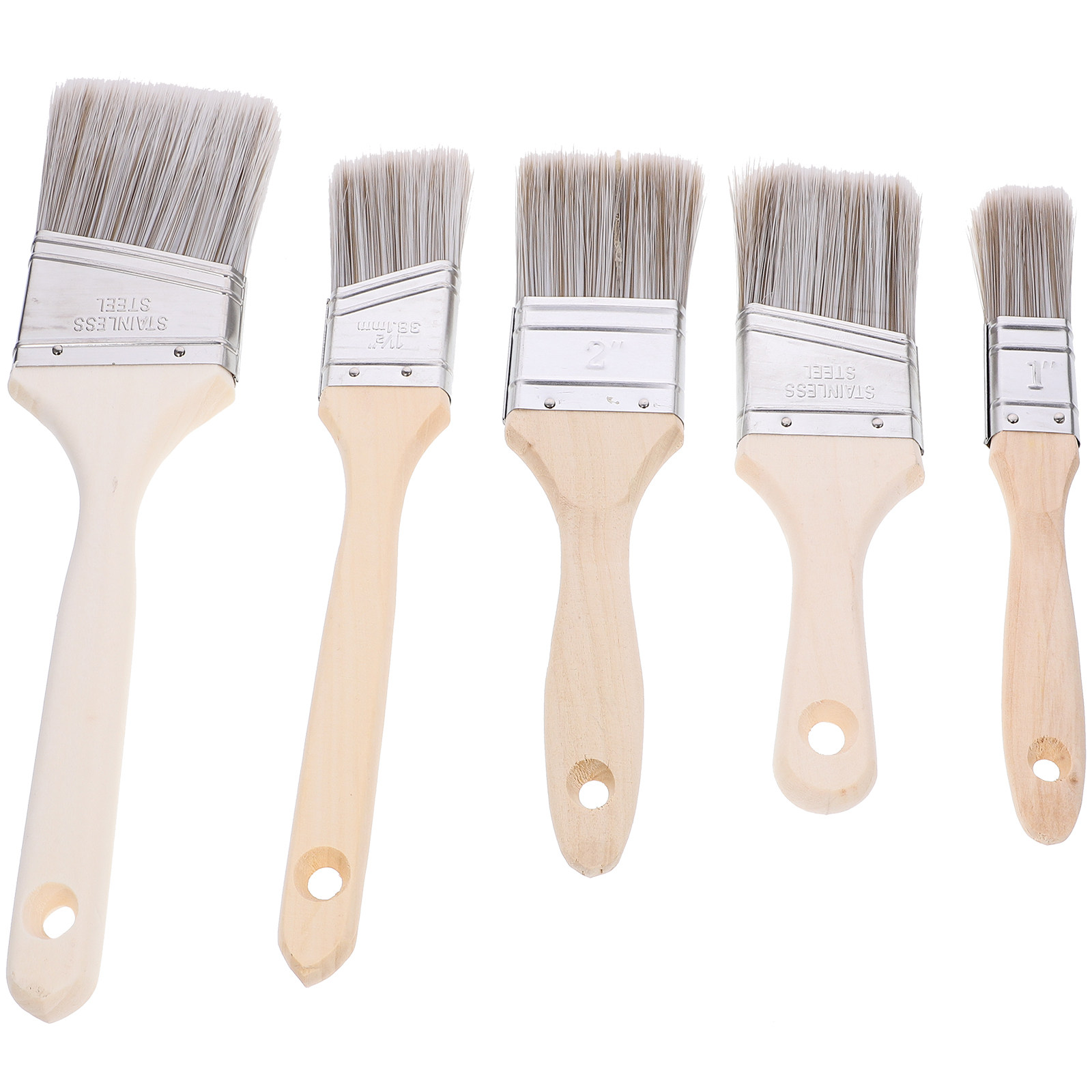 5Pcs Wooden Handle Paint Brush - огляд і ціна Home Improvement Fence