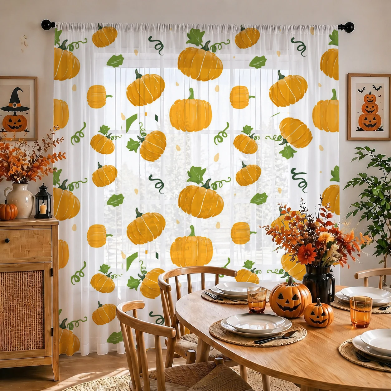 Halloween Sheer Curtain Rod Po - огляд і ціна Curtain Rods